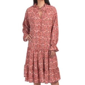 Anthro O.P.T. Floral Ruffle Dress Boho Prairie